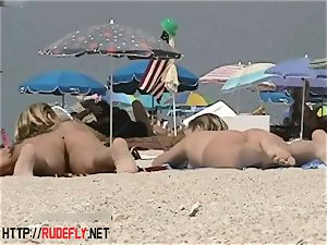 ash-blonde model naturist on the bare beach voyeur flick